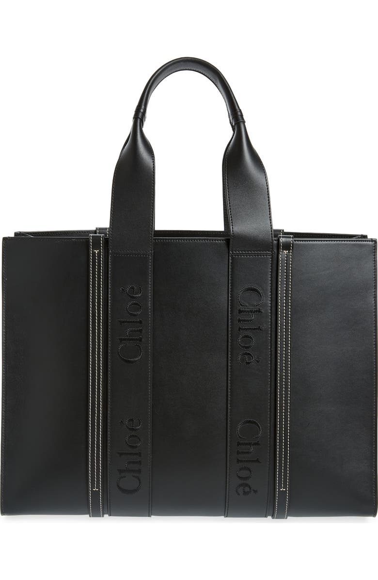Chloé Large Woody Leather Tote, Alternate, color,