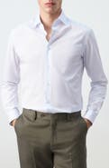 MANGO Slim Fit Stripe Cotton Button-Up Shirt