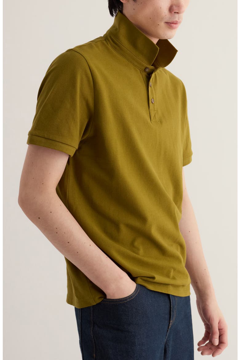 Balefire Organic Cotton Piqué Polo, Alternate, color, BRIGHT OLIVE