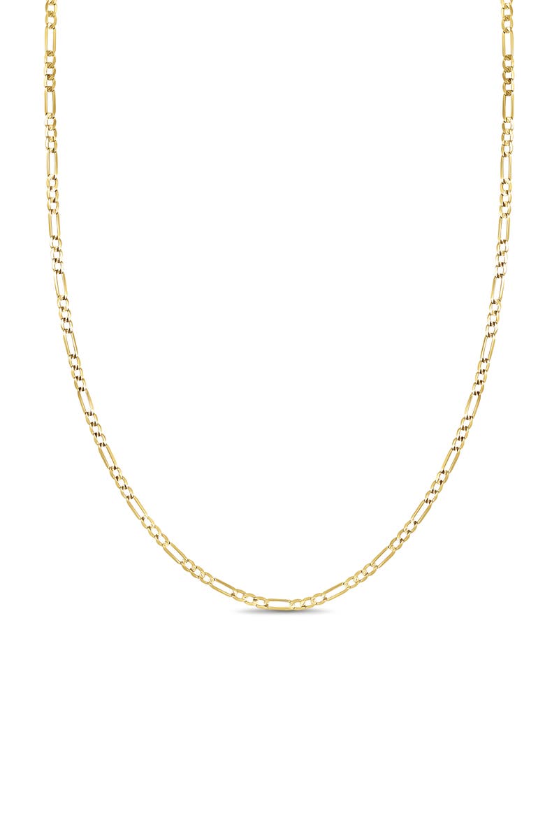 14K Gold Figaro Chain Necklace, 2mm, Main, color, 14KY