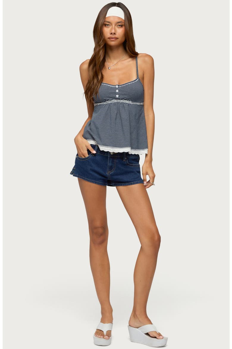Eyelet Striped Babydoll Tank, Alternate, color, NAVY-AND-WHITE