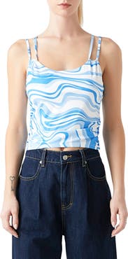 Grey Lab Marble Print Ruched Camisole