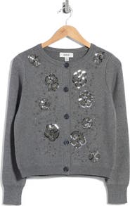 JASON WU Floral Beaded Cardigan