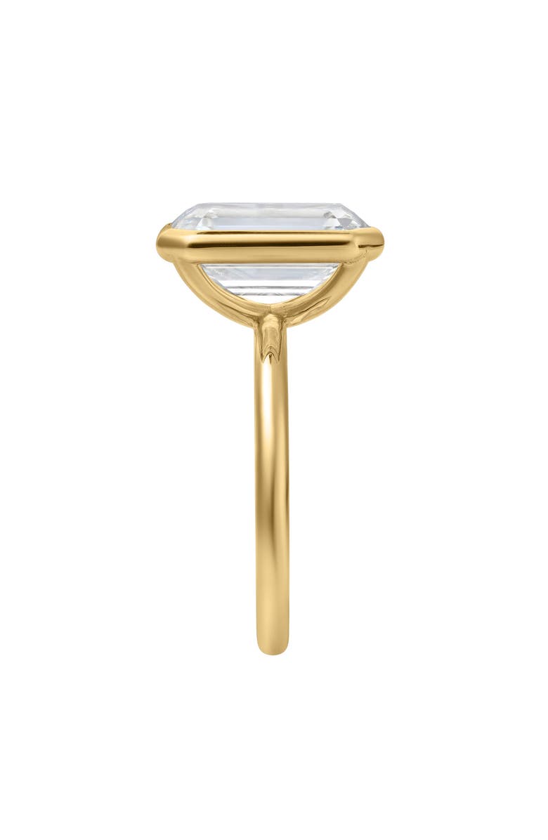 LuvMyJewelry Solaire 14K Gold Emerald Cut Lab Grown Diamond Bezel Solitaire Engagement Ring - 5 Cts, Alternate, color, 14K Yellow Gold