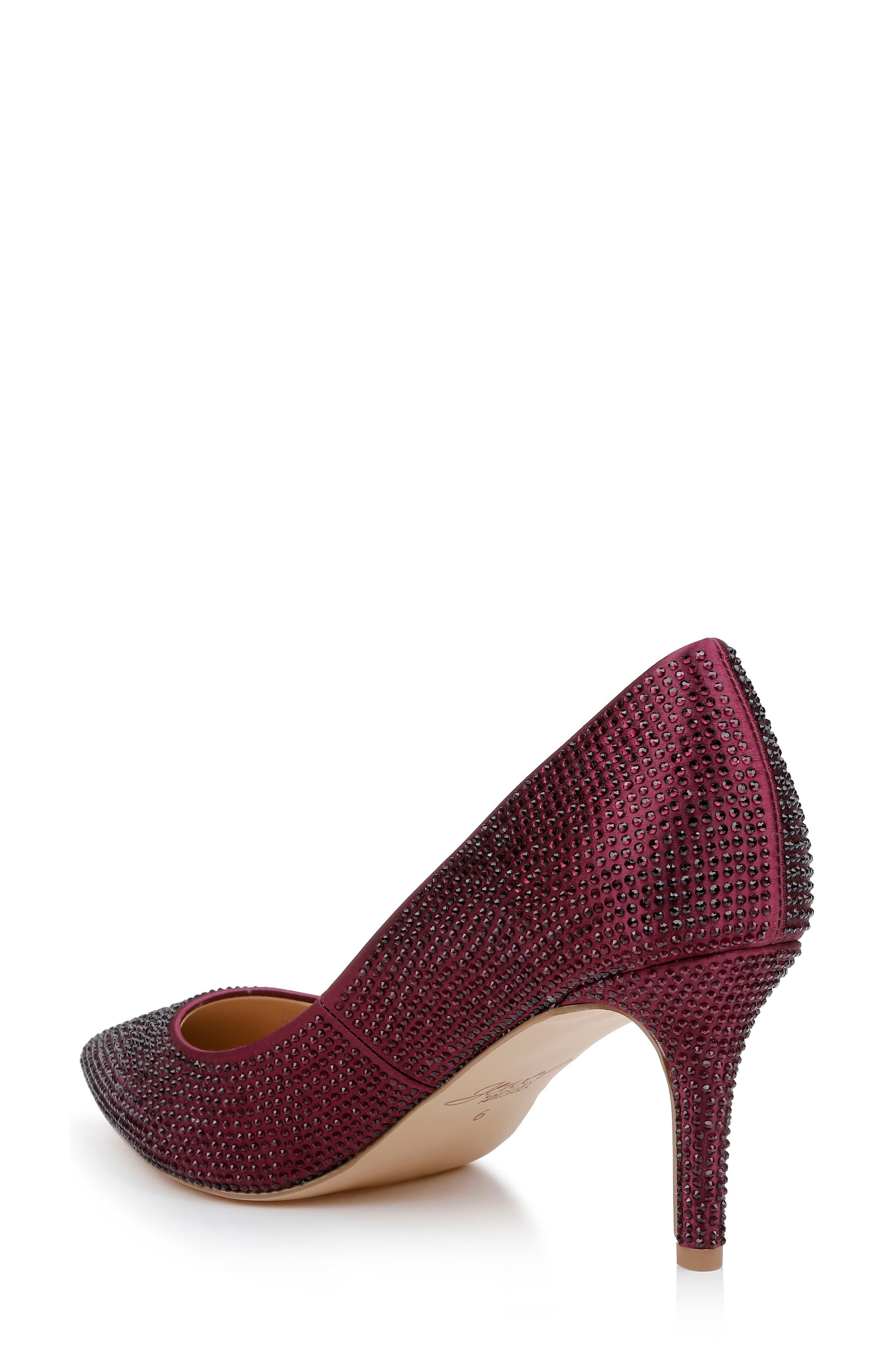 Tyanna Embellished Pointed Toe Pump, Alternate, color, BORDEAUX SATIN