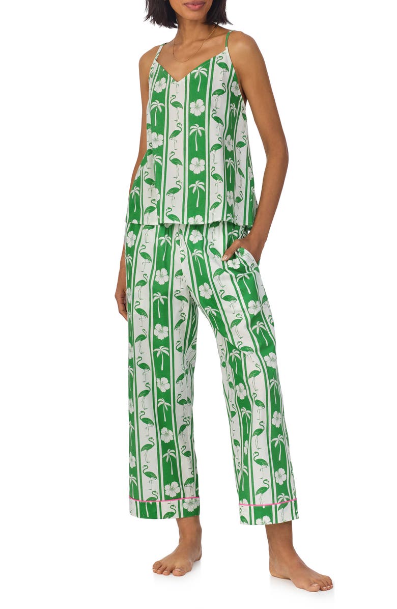 BedHead Pajamas Print Organic Cotton Poplin Crop Pajamas, Main, color, 