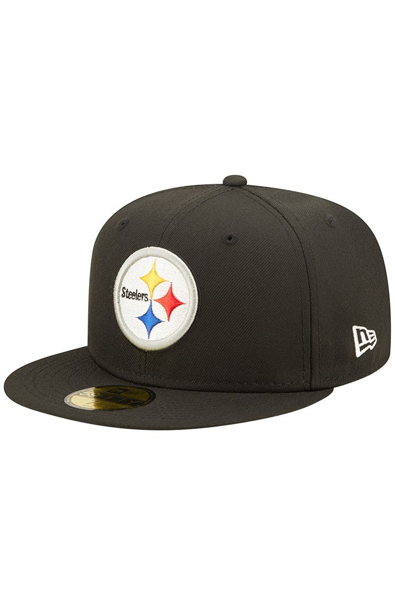 New Era Men's New Era Black Pittsburgh Steelers Super Bowl XL Pink Pop Sweat 59FIFTY Fitted Hat, Alternate, color, Black