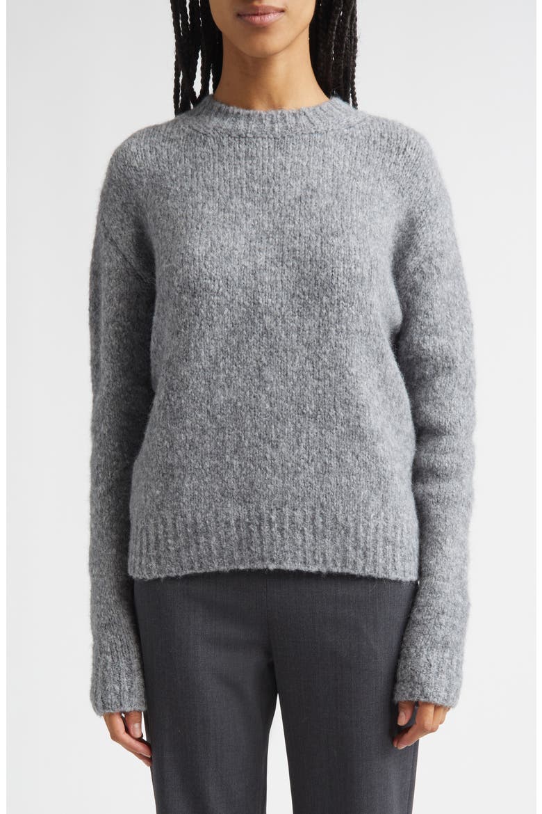 Clock Intarsia Wool & Alpaca Blend Sweater, Main, color, GREY