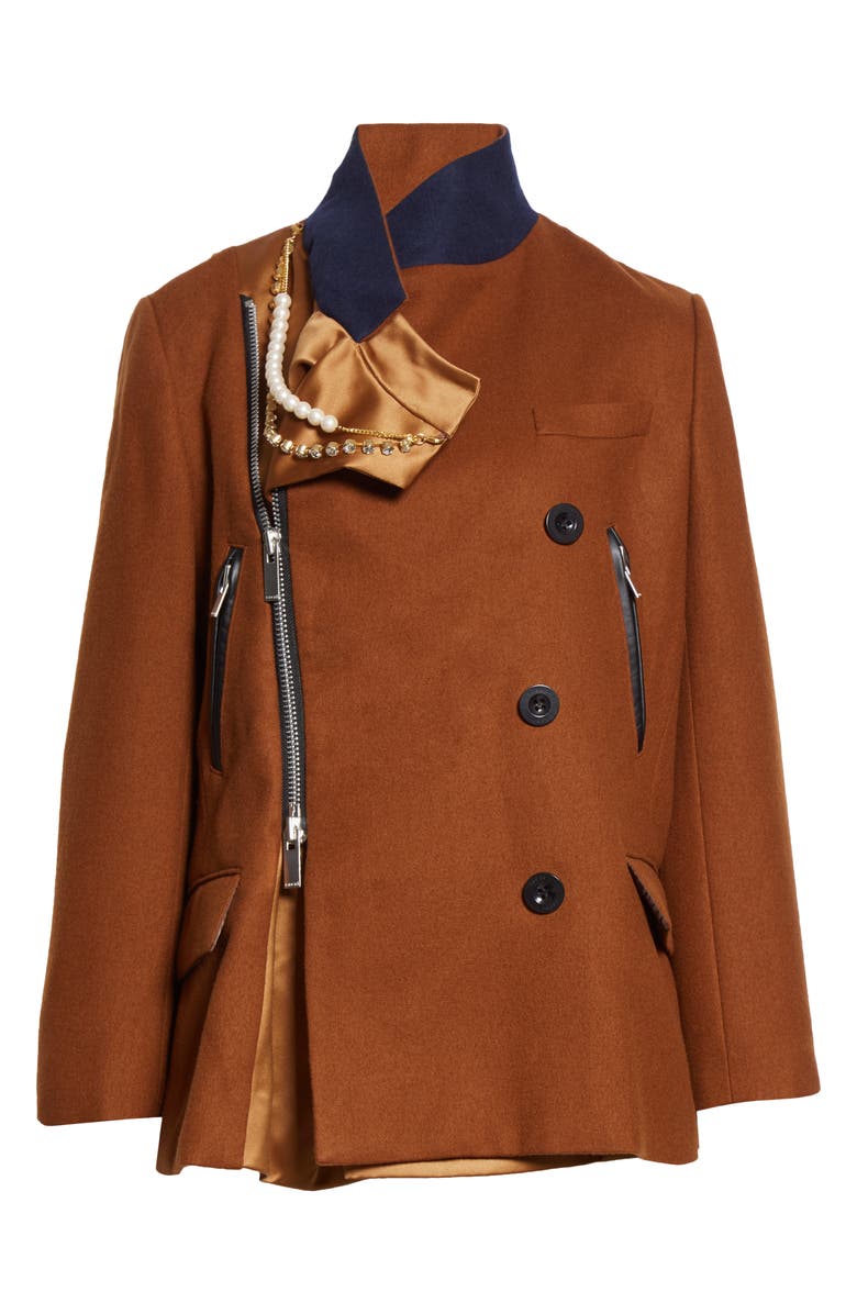 Sacai Melton Wool Jacket, Alternate, color, 