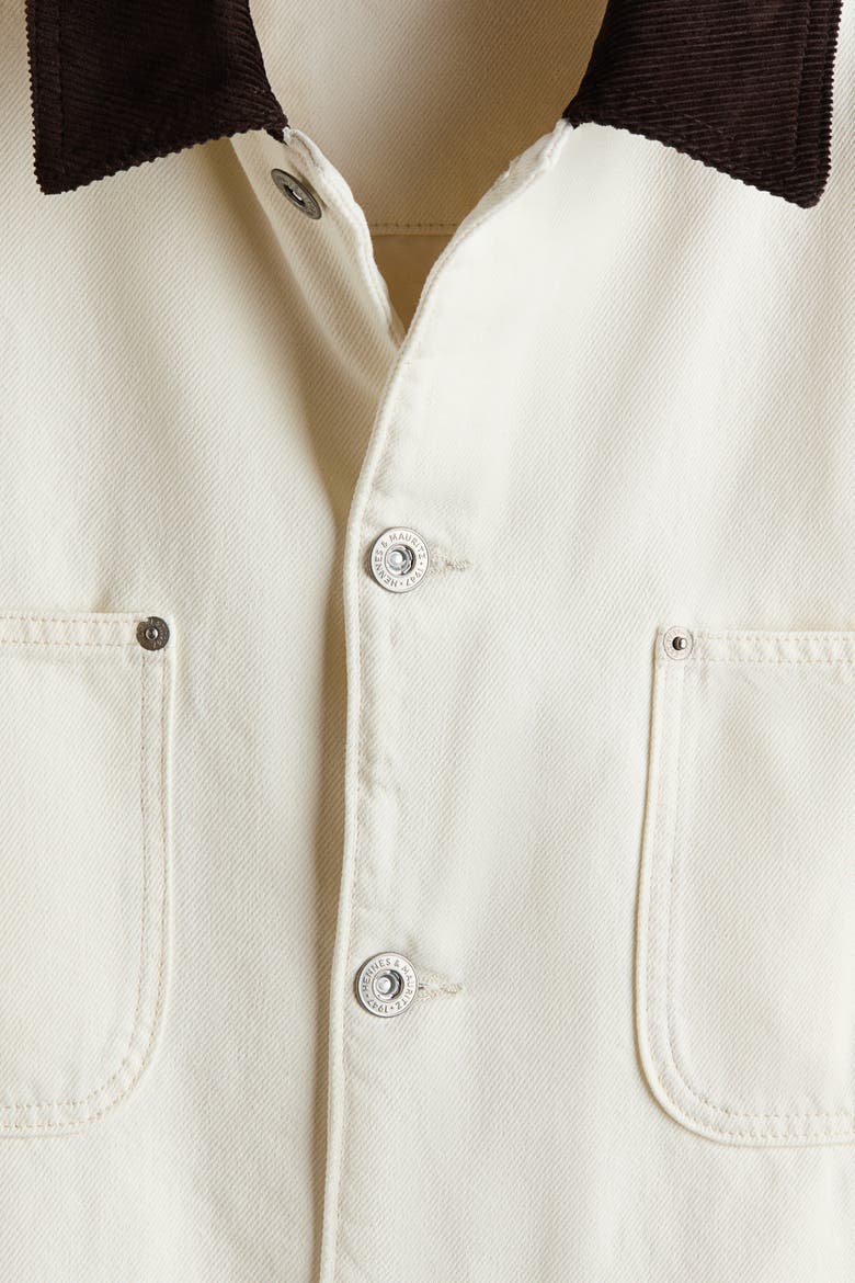 Denim Workwear Jacket, Alternate, color, Cream/dark brown