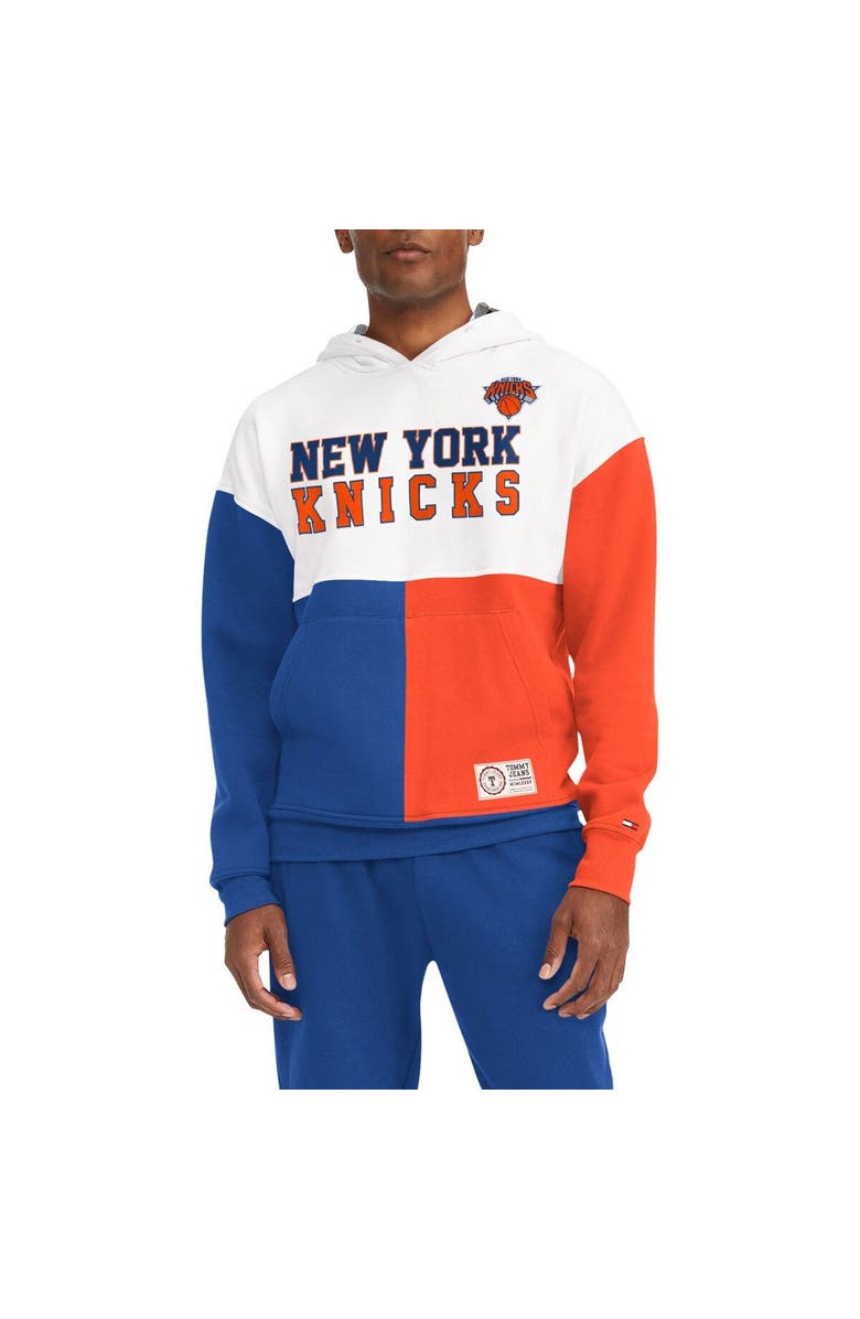TOMMY JEANS Men's Tommy Jeans White/Royal New York Knicks Andrew Split Pullover Hoodie, Main, color, White