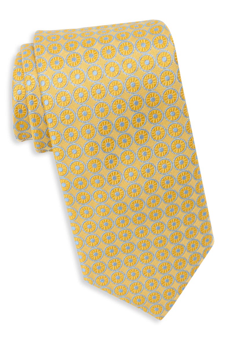 Westferry Circle Neat Silk Blend Tie, Main, color, YELLOW