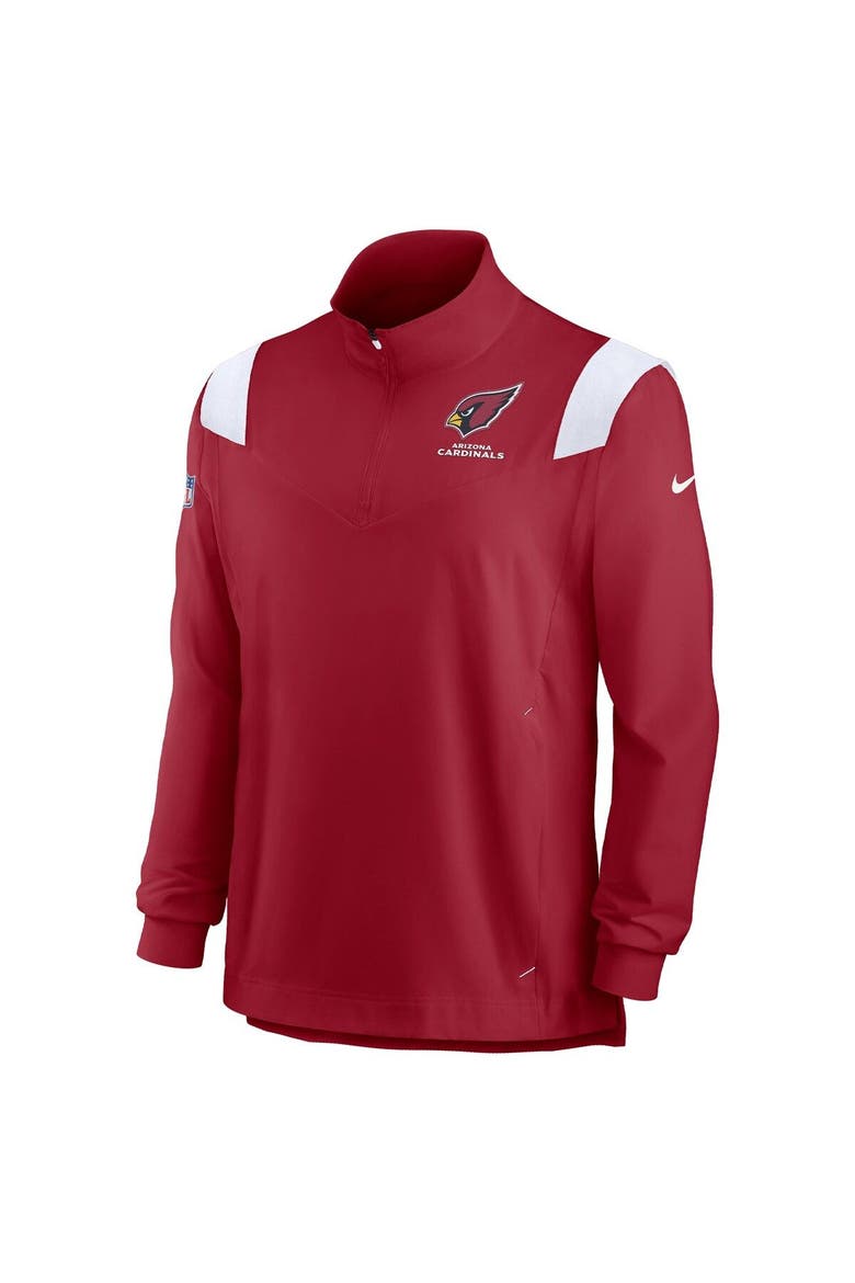 Men's Nike Cardinal Arizona Cardinals Sideline Coaches Chevron Lockup Quarter-Zip Top, Alternate, color, Cardinal