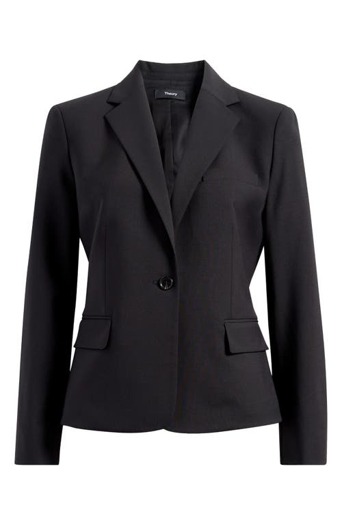 Theory Traceable Wool Slim Blazer Jacket In Black