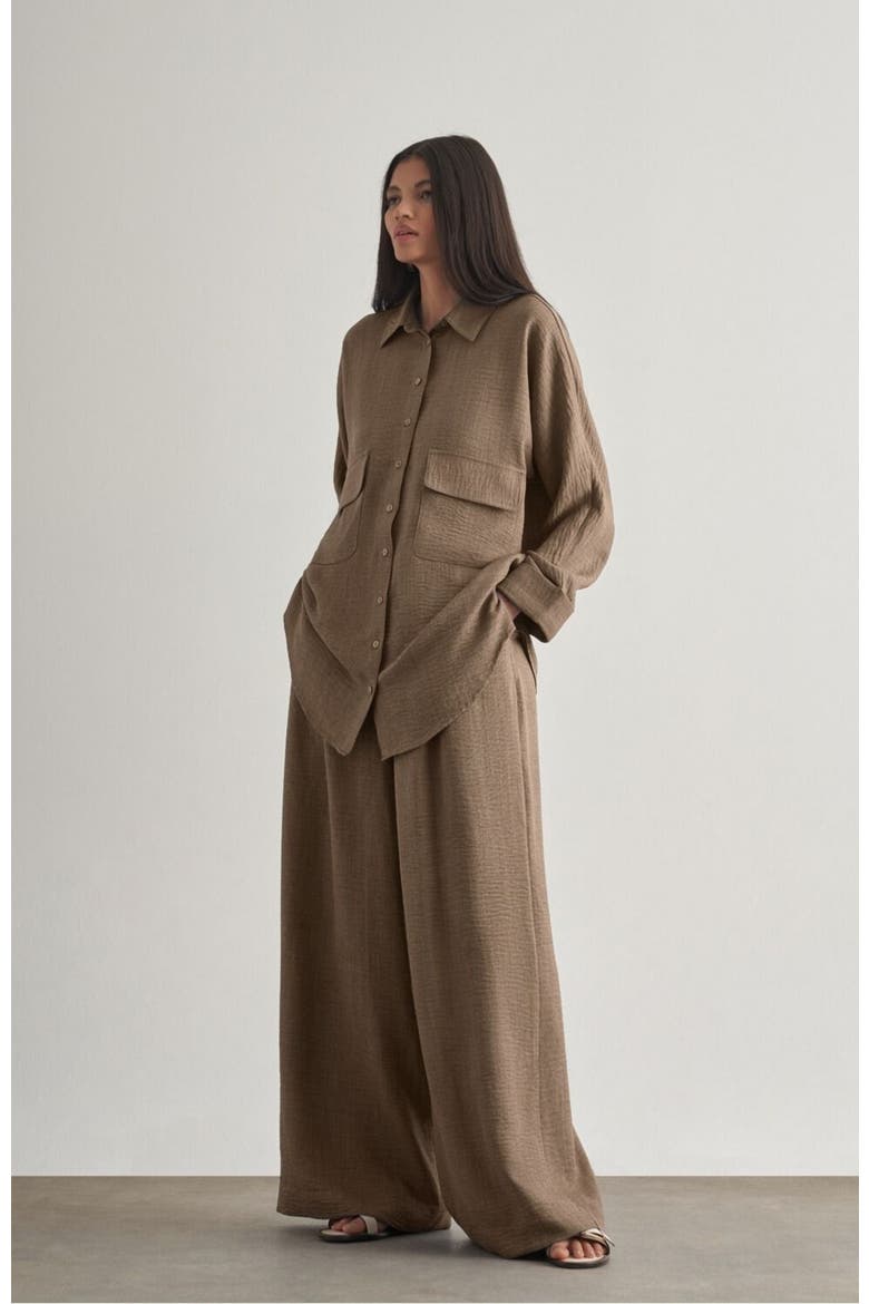 Linen Tunic, Alternate, color, Brown