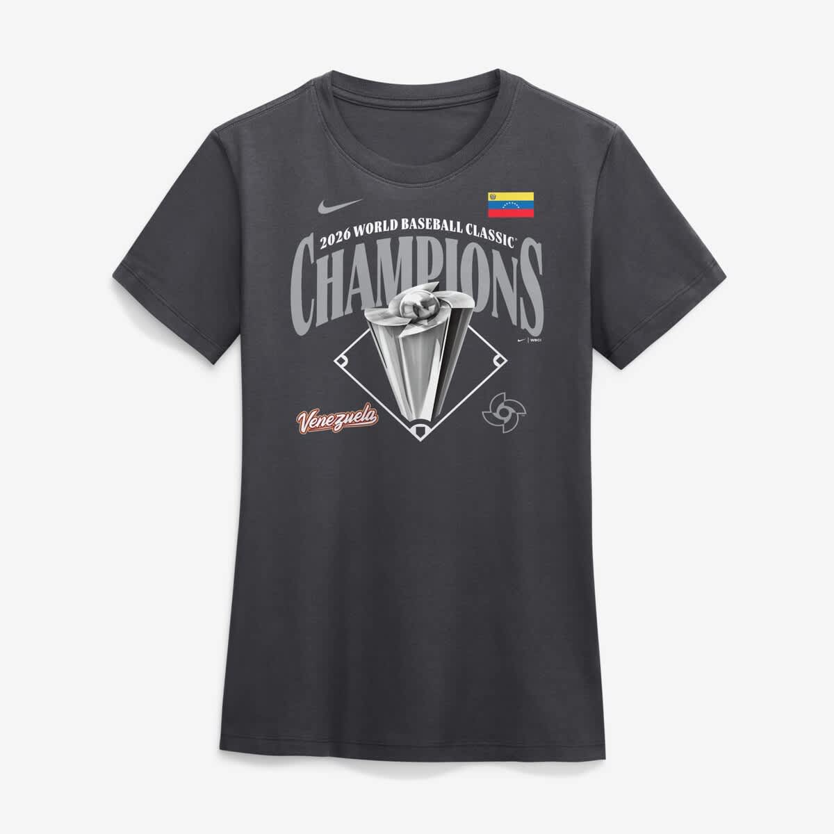 Women's Nike  Anthracite Venezuela Baseball 2026 World Baseball Classic Champions Locker Room T-Shirt - image 2