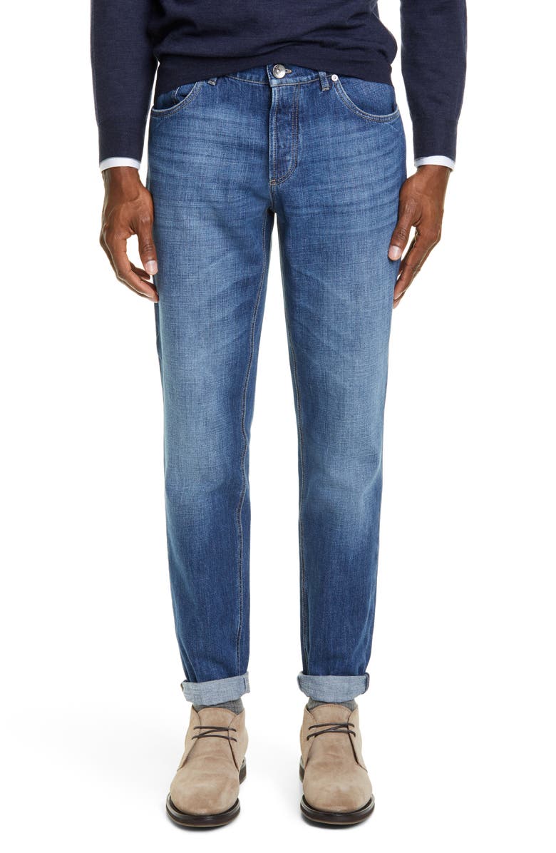Brunello Cucinelli Slim Fit Jeans, Main, color, 
