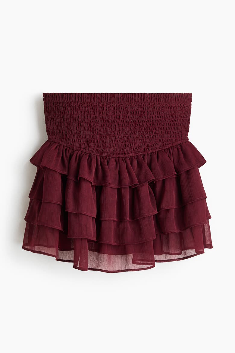 Tiered Chiffon Skirt, Alternate, color, Burgundy