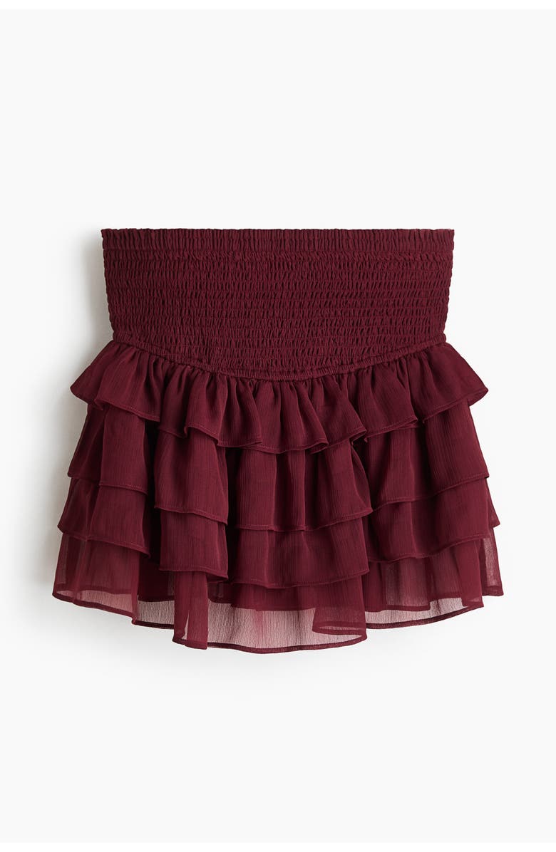 H&M Tiered chiffon skirt, Alternate, color, Burgundy