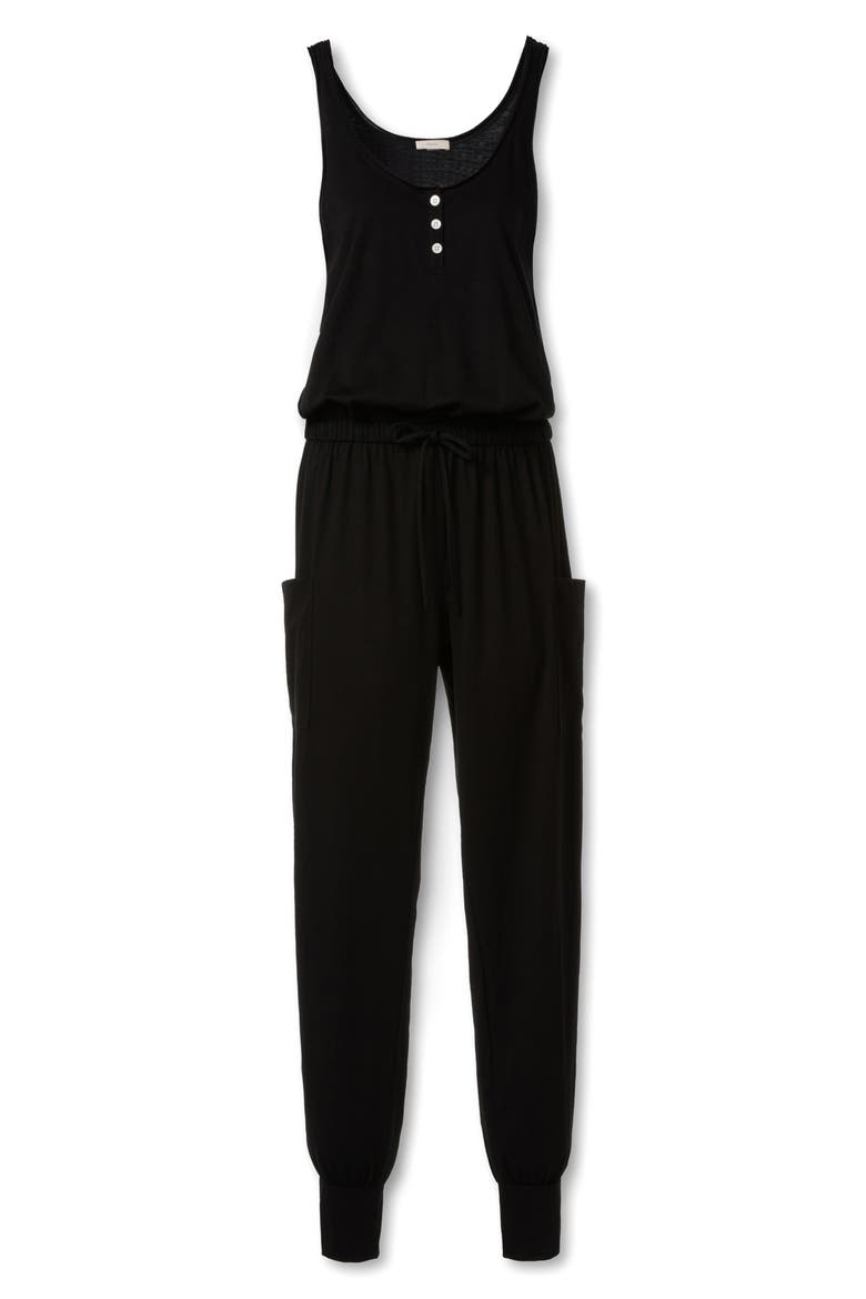 Brie Lounge Cargo Jumpsuit, Main, color, BLACK