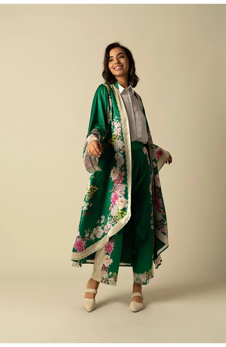 RAISHMA Amora Green Kimono, Alternate, color, Green