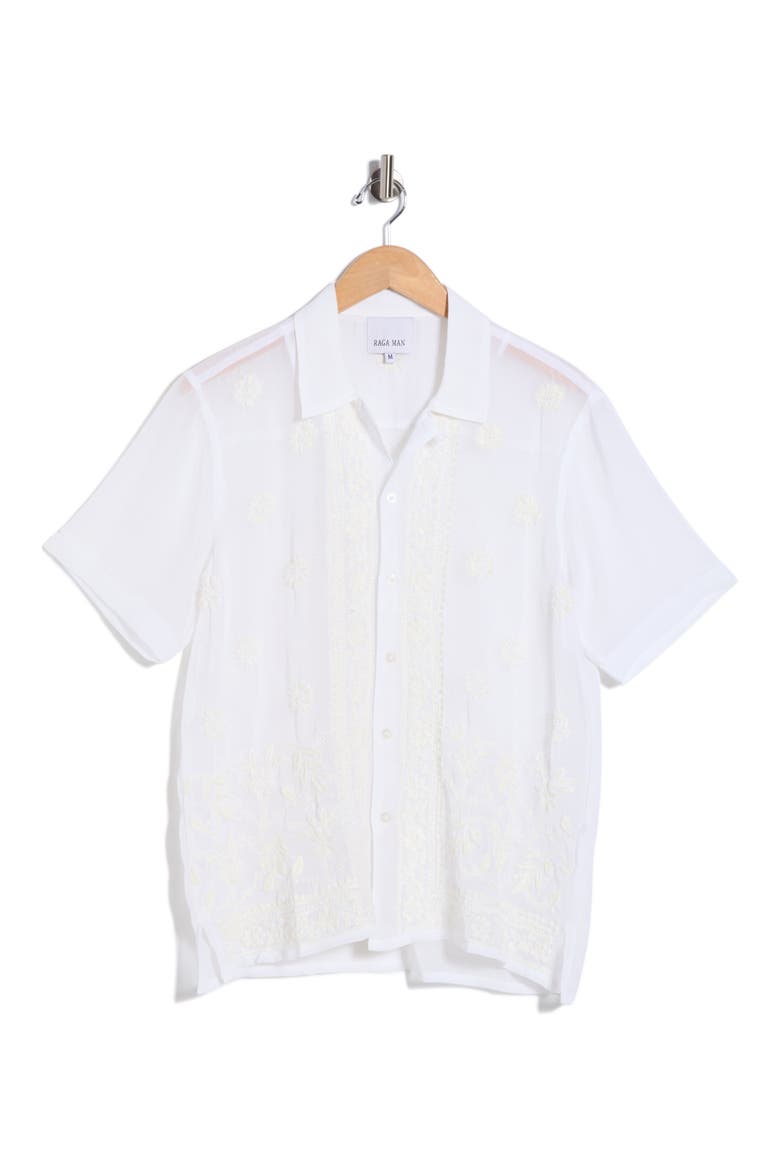 Pranit Short Sleeve Button-Up Shirt, Alternate, color, EGGSHELL