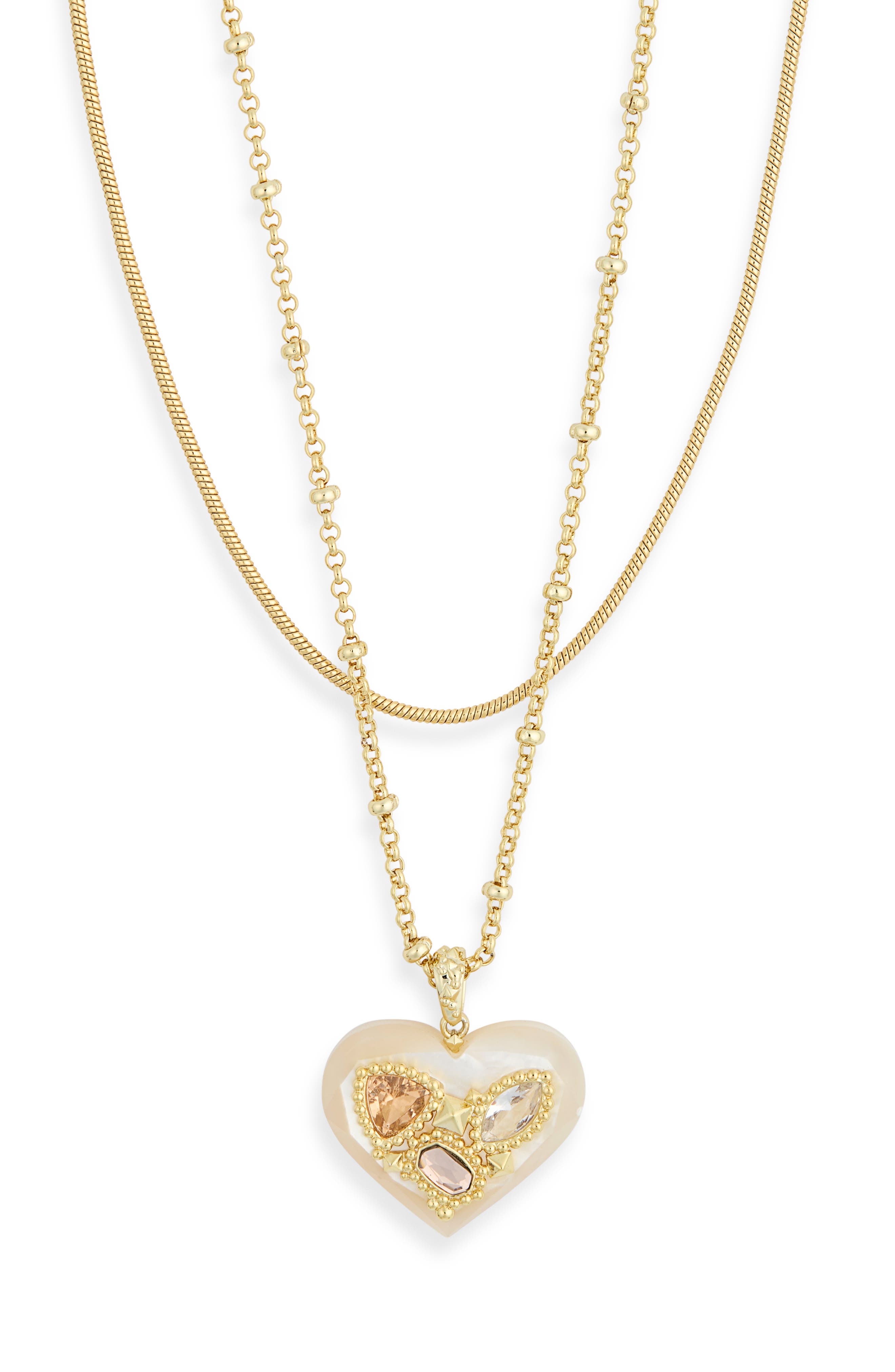 Penny Heart Multi Strand Necklace