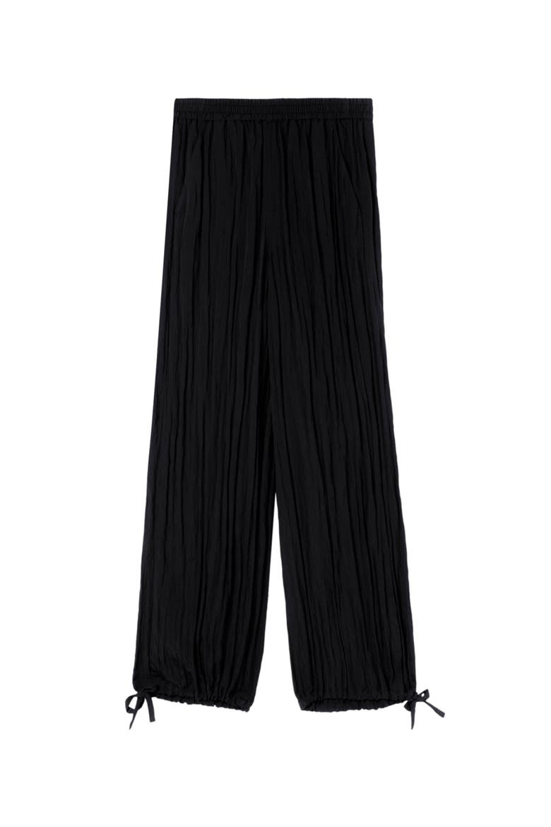Relaxed Tie Hem Trouser, Alternate, color, Black