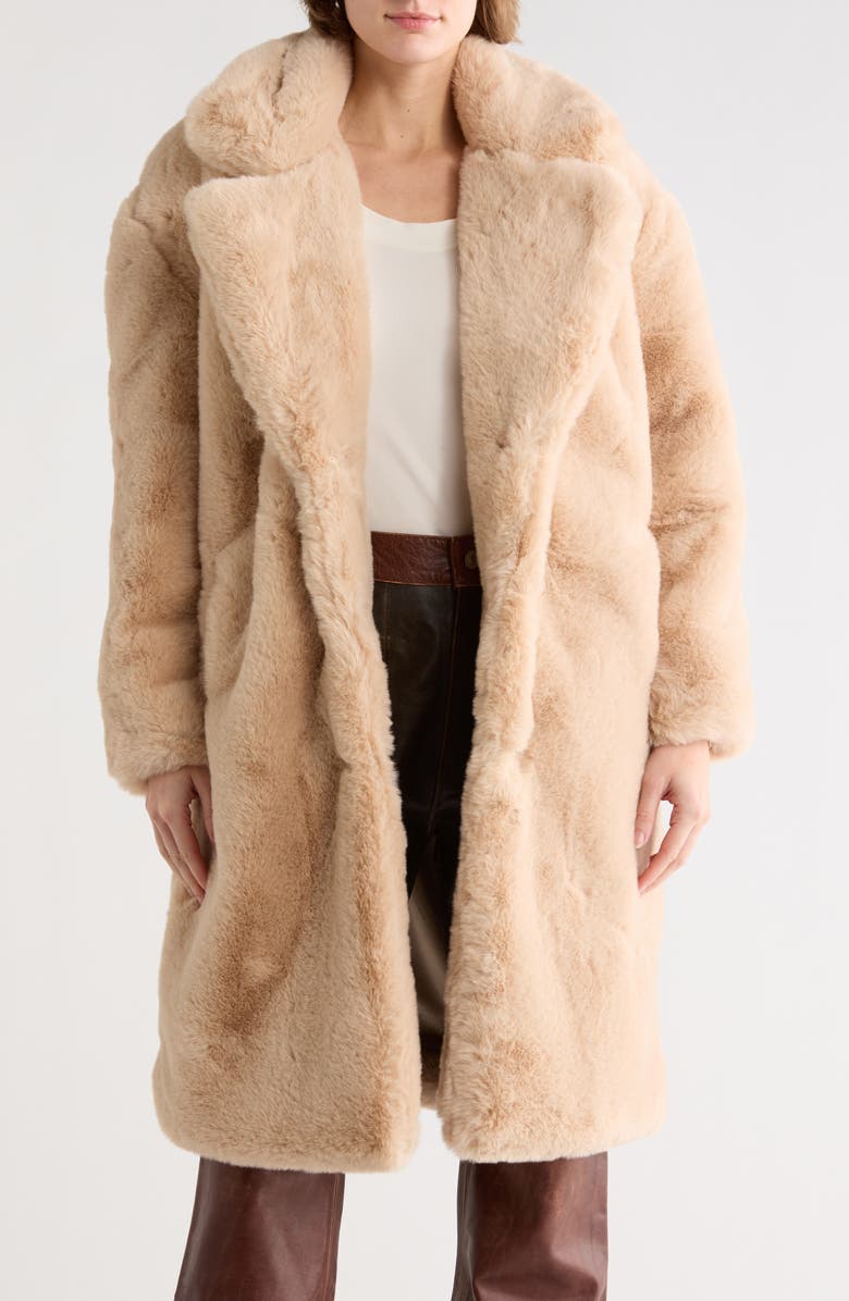 BLANKNYC Faux Fur Long Coat, Main, color,