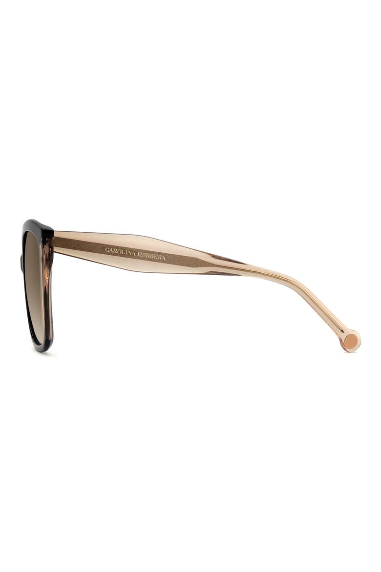 Her 57mm Gradient Square Geometric Sunglasses, Alternate, color, BLACK NUDE/ BROWN SF
