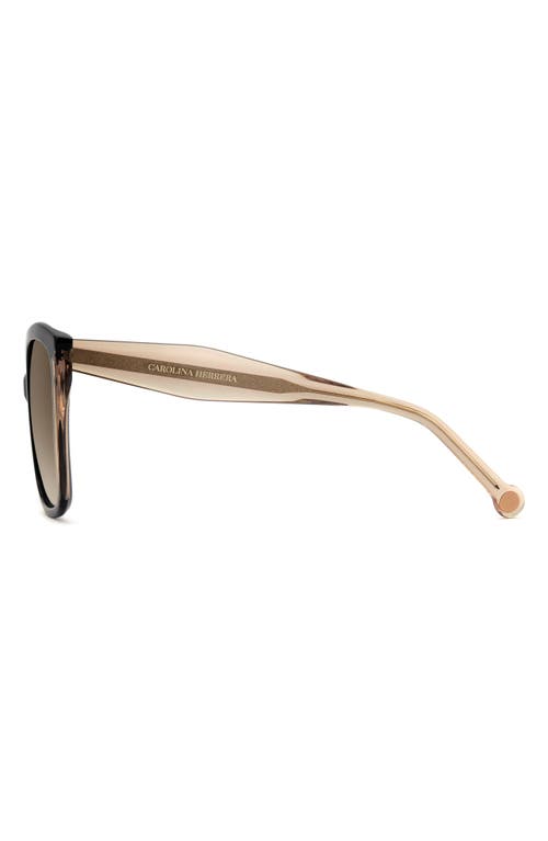Carolina Herrera Her 57mm Gradient Square Geometric Sunglasses In Brown