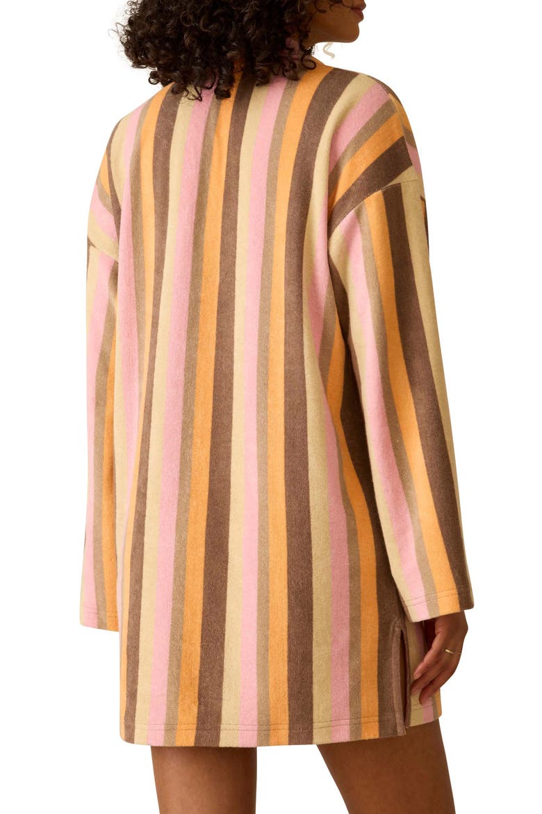 Cabana Long Sleeve Towel Terry Minidress, Alternate, color, SUN KISSED STRIPE