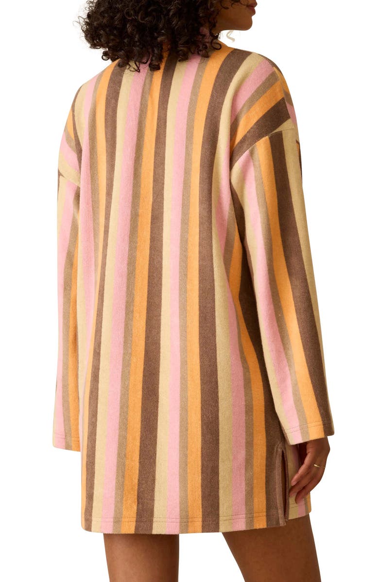Faherty Cabana Long Sleeve Towel Terry Minidress, Alternate, color, Sun Kissed Stripe