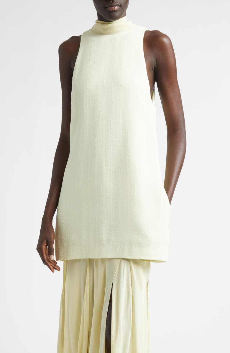 Brandon Maxwell The Leonie Layered Crepe & Silk Chiffon Dress, Alternate, color, Lemon Ice