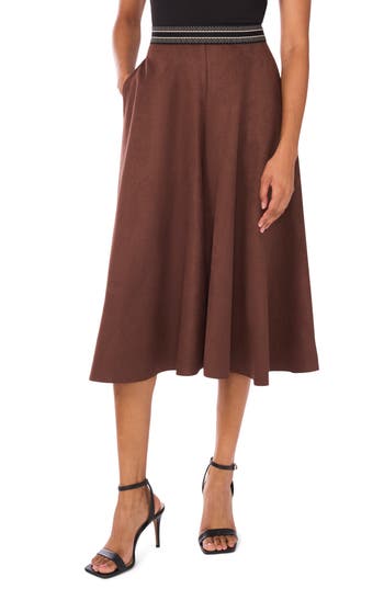 Halogen ® Faux Suede Wide Leg Culottes In Animal Print