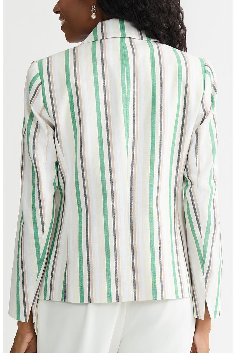 Stripe One-Button Blazer, Alternate, color, LUSH GREEN MULTI