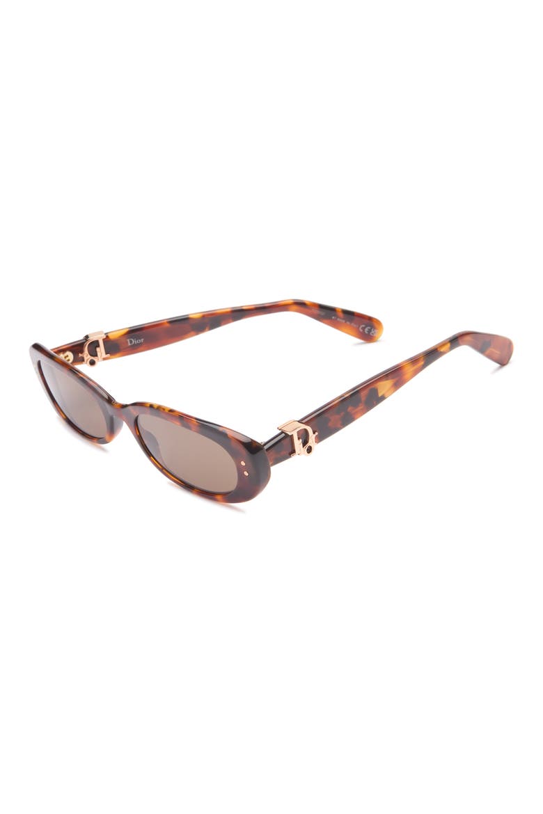 DiorOblique B1I 52mm Oval Sunglasses, Alternate, color, HAVANA/ BROWN