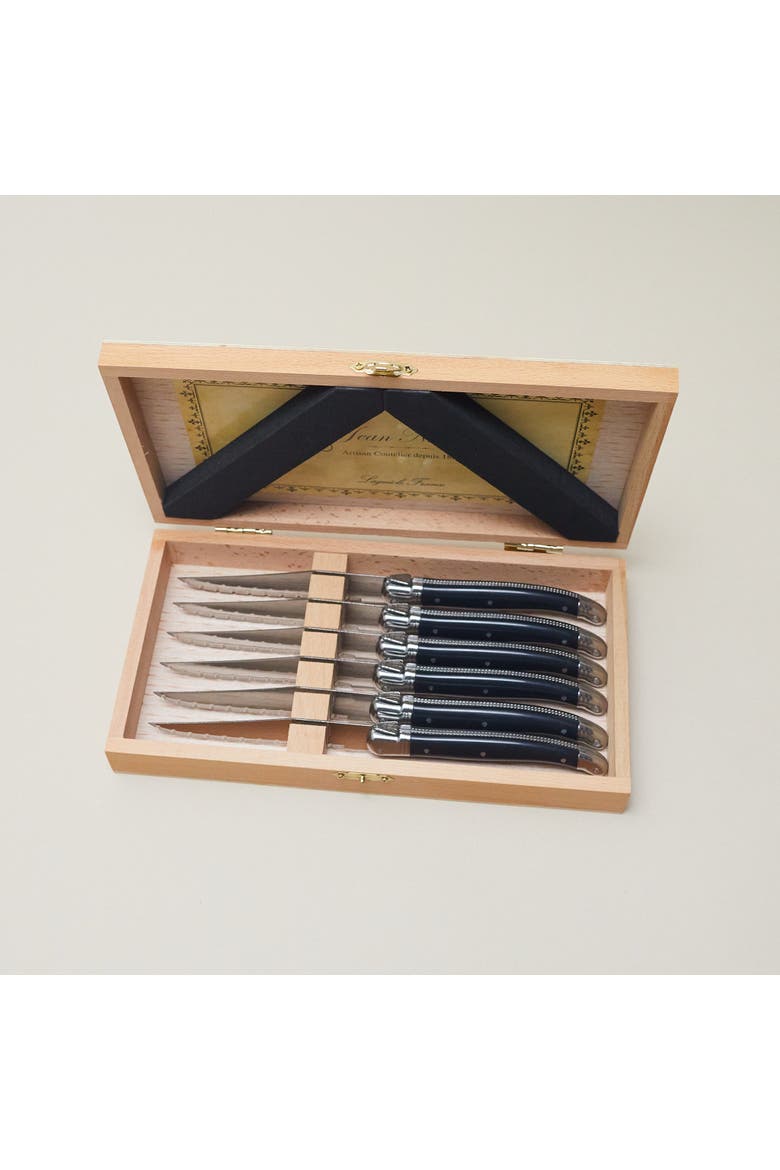 6 Piece Steak Knife Set in Wood Presentation Box, Alternate, color, Natural