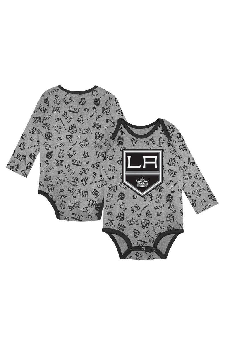 Outerstuff Infant Gray Los Angeles Kings Dynamic Defender Long Sleeve Bodysuit, Alternate, color, 