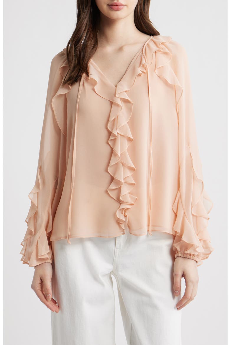 Kaytya Ruffle Top, Main, color, CHAI