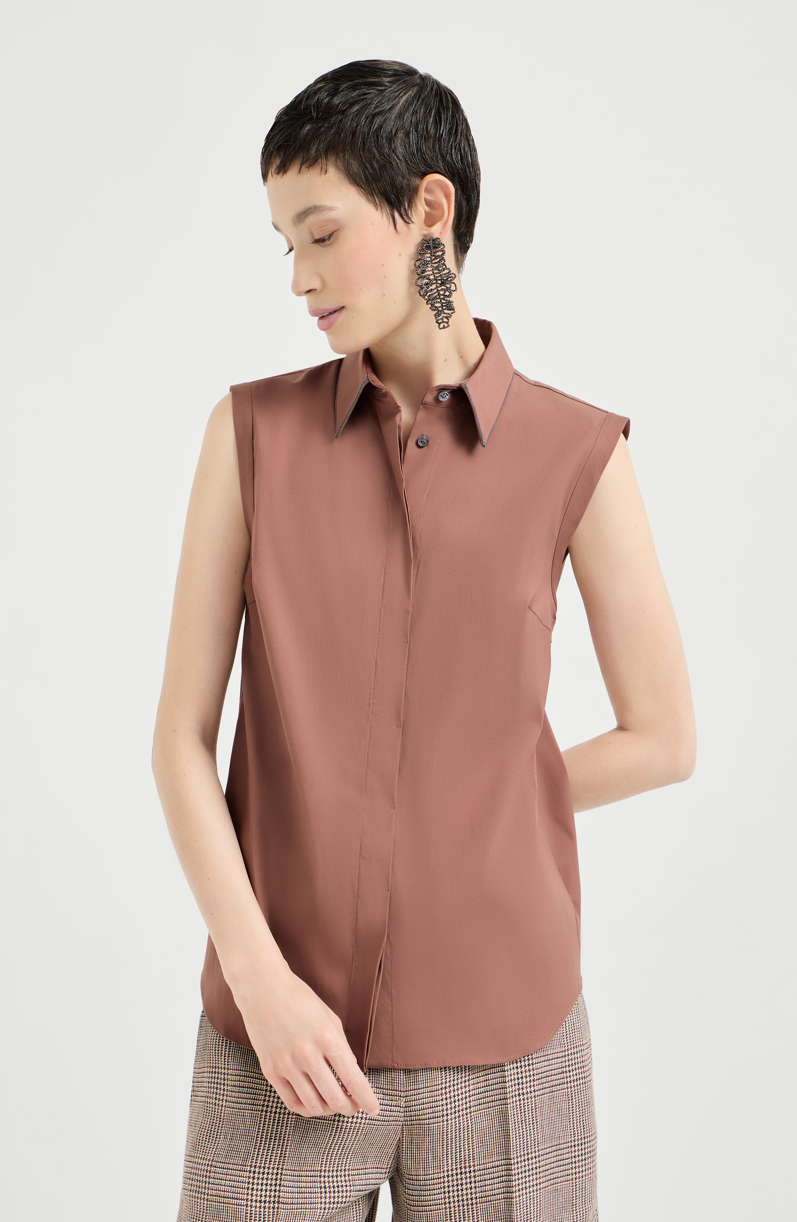 Stretch poplin shirt - image 5