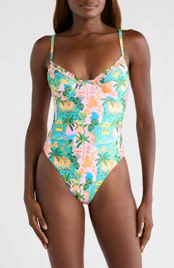 Double Ruffle Underwire One-Piece Swimsuit
