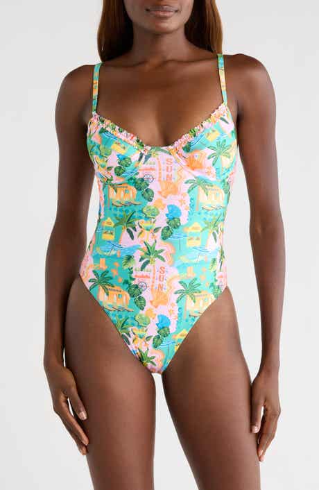 Double Ruffle Underwire One-Piece Swimsuit