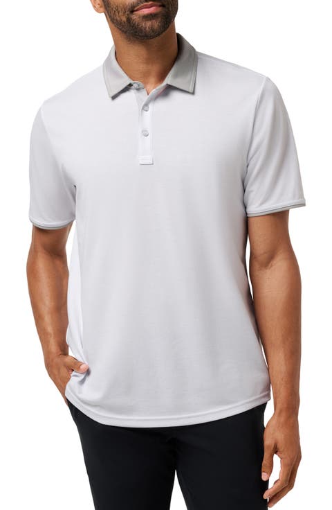 All Day Social Club Contrast Collar Cotton Blend Polo Shirt