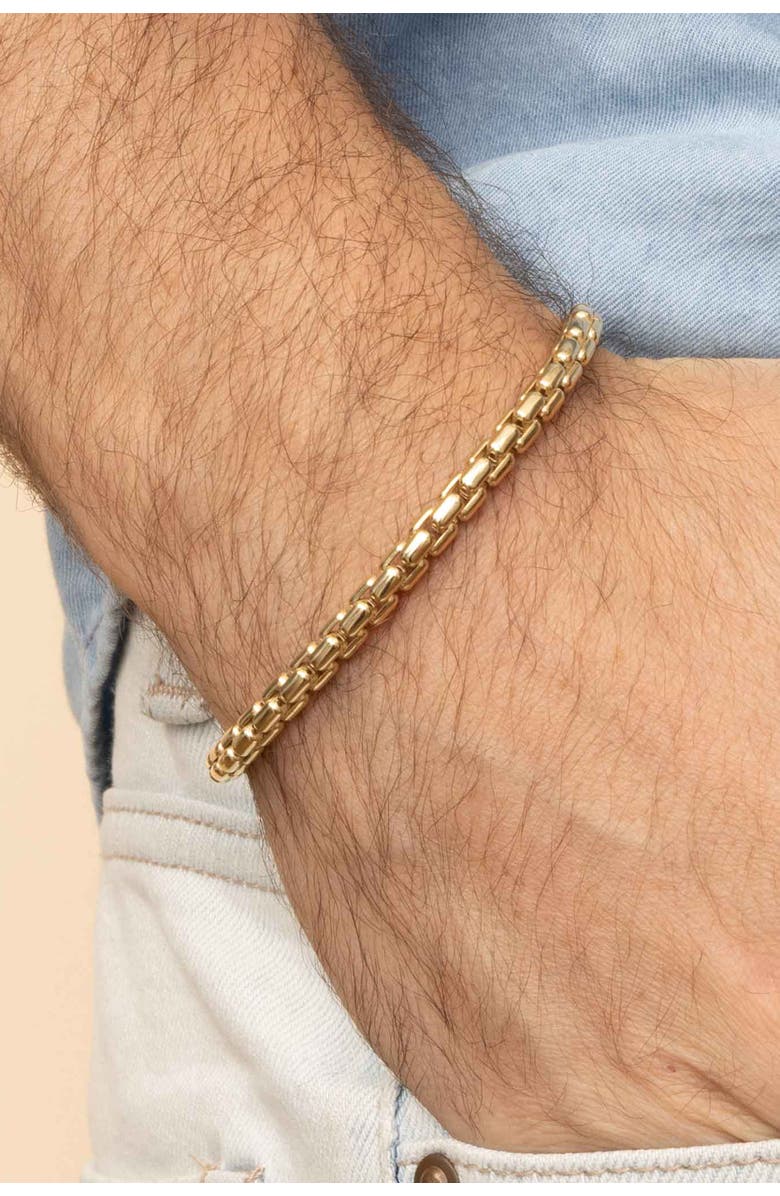 Oradina 14K Yellow Gold Round Bodega Box Bracelet, Alternate, color, Yellow Gold