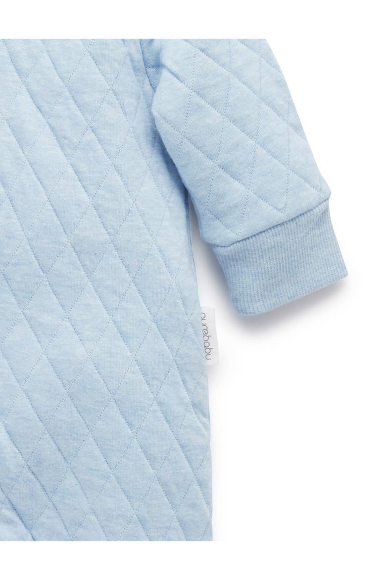 Quilted Hooded Coverall Onsie, Alternate, color, Pale Blue Melange