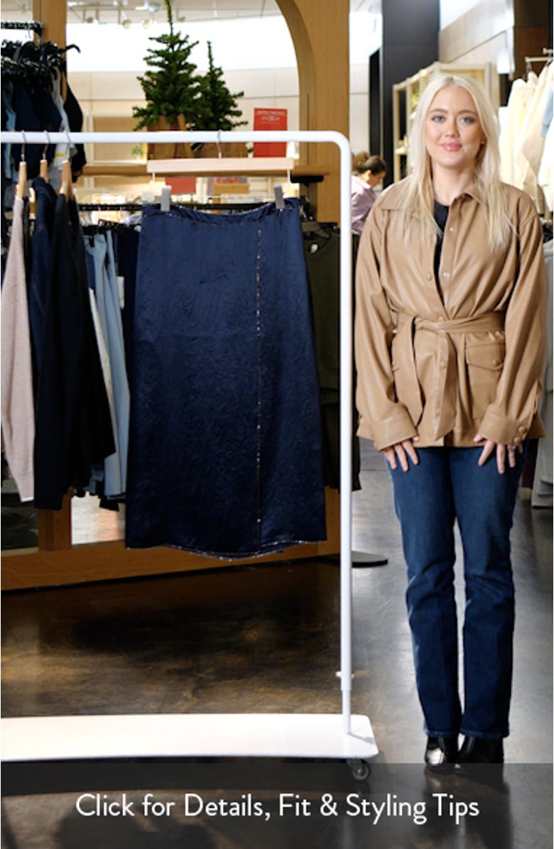 Beaded Border Silk Midi Skirt, sales video thumbnail