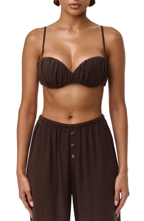 Ruched Spaghetti Strap Bralette