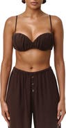 Naked Wardrobe Ruched Spaghetti Strap Bralette