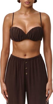 Naked Wardrobe Ruched Spaghetti Strap Bralette